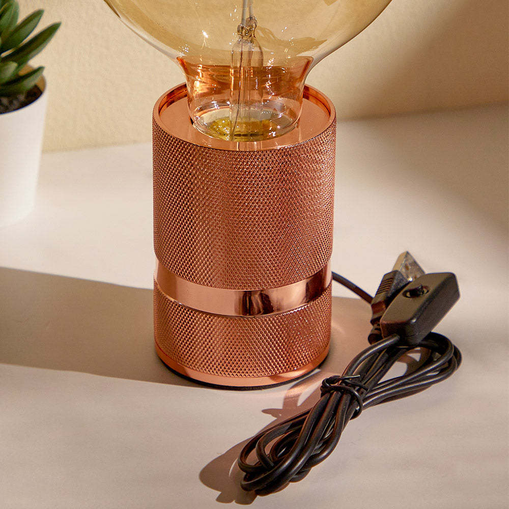 Support De Lampe Usb Rétro En Maille Métallique Or Rose - maplunelampefr