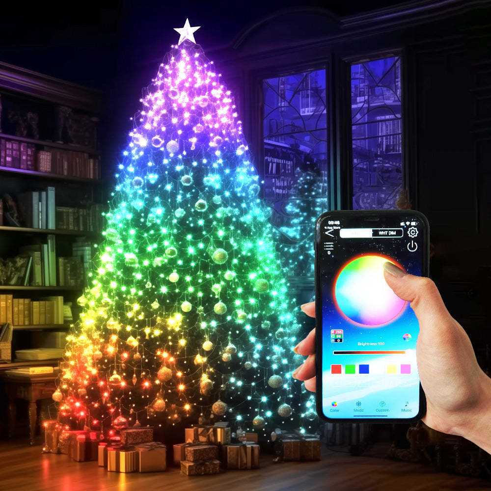 Lumières Rvb Contrôlées Par Application Bluetooth, Musique Scintillante, Guirlande Lumineuse Usb Multicolore Pour Noël - maplunelampefr