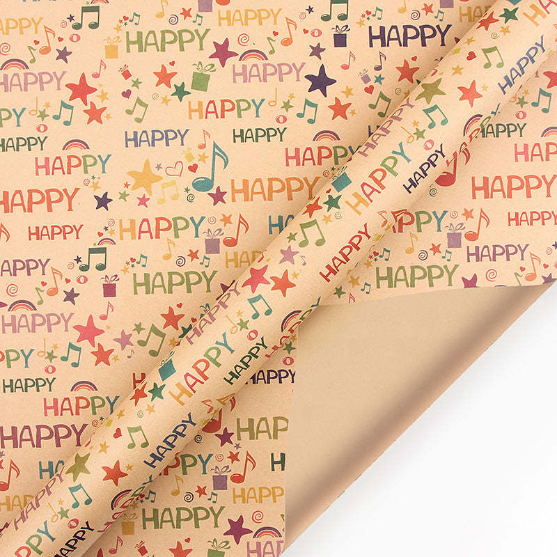 Papier Cadeau Happy Note De Musique Grand Format - maplunelampefr