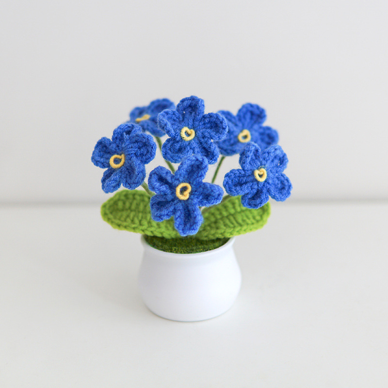 Crochet Myosotis Mini Pot Doux Cadeau Fait À La Main Pour Elle - MapLunelampeFr