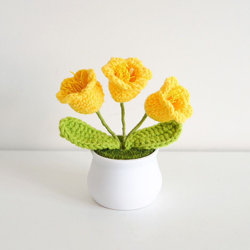 Ornement En Pot De Muguet Tricoté, Cadeau Parfait Pour Les Amateurs De Plantes - MapLunelampeFr