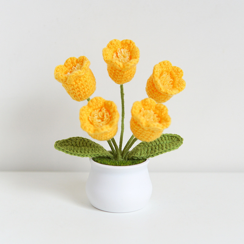 Ornement En Pot De Muguet Tricoté, Cadeau Parfait Pour Les Amateurs De Plantes - MapLunelampeFr