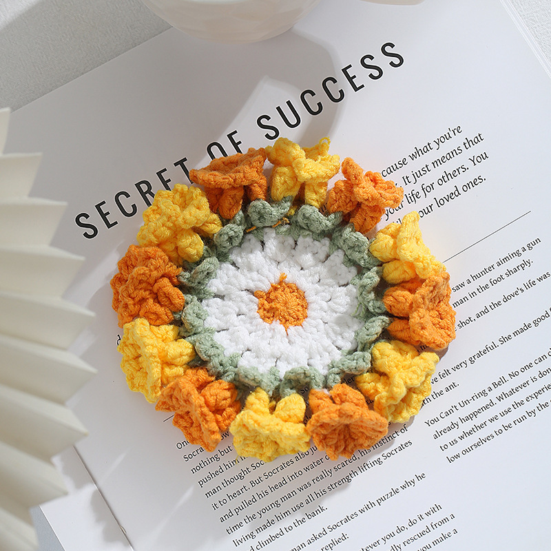 Ensemble De Sous-verres En Crochet Fait Main Avec Motif Floral Transformable, Décoration D'intérieur Écologique, Cadeau Unique Pour Maman - MapLunelampeFr