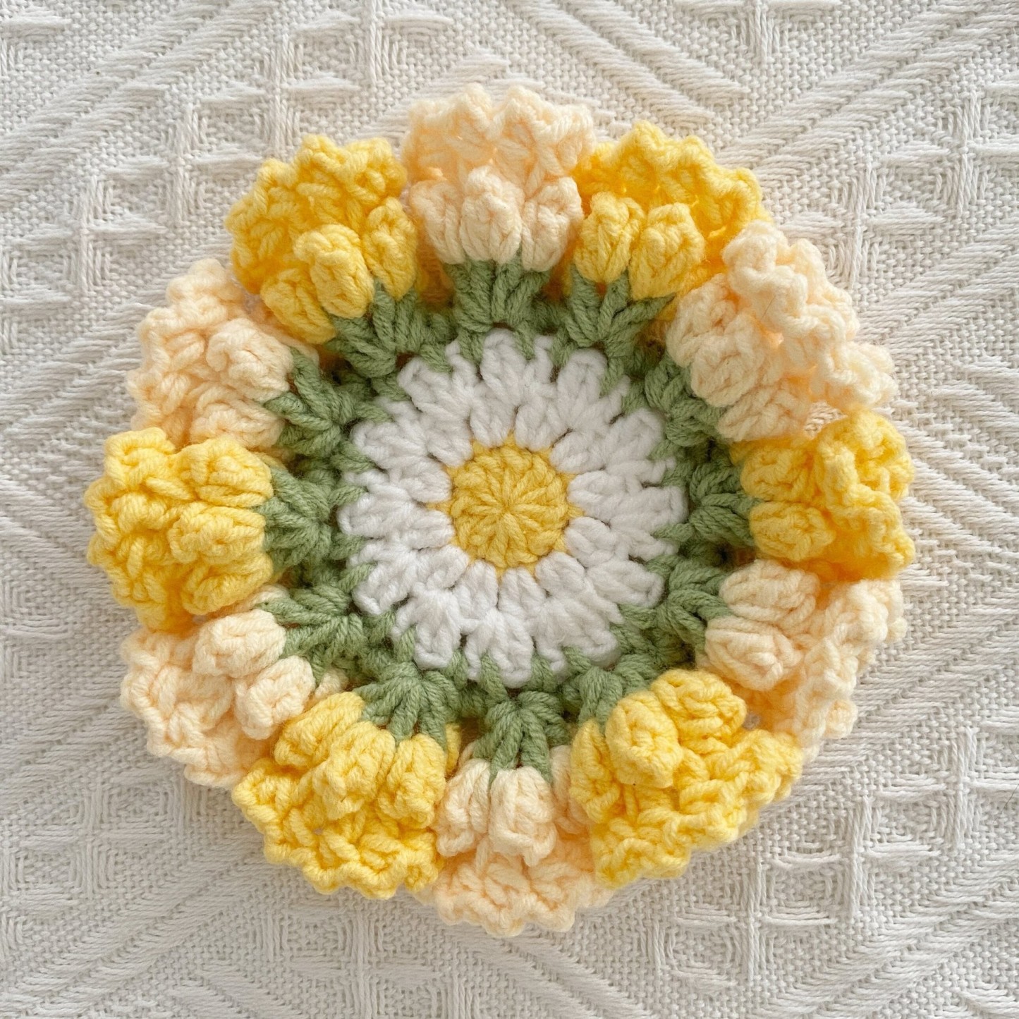 Ensemble De Sous-verres En Crochet Fait Main Avec Motif Floral Transformable, Décoration D'intérieur Écologique, Cadeau Unique Pour Maman - MapLunelampeFr
