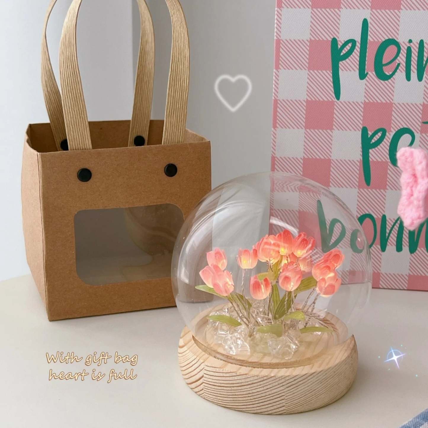 Diy Tulip Flower Night Light Cadeau Fait Main Romantique Pour L'amour - maplunelampefr