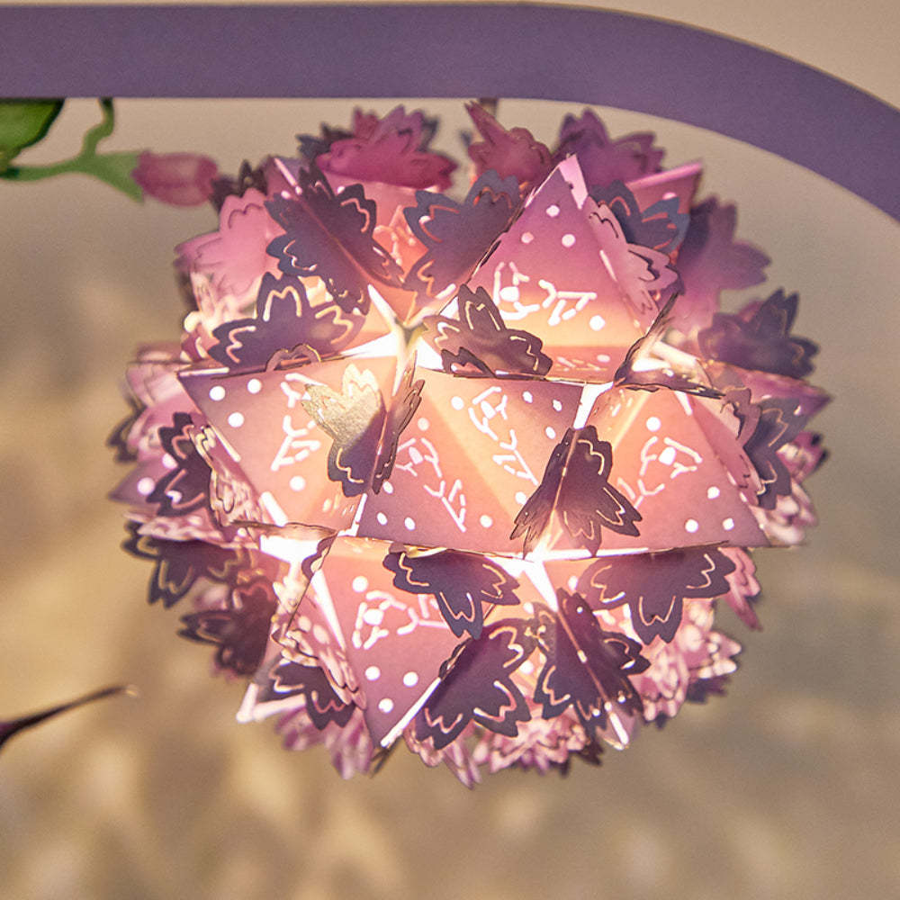 Lampe À Découper En Papier 3d Pour La Saint-valentin Colibri Violet Sculpture En Papier 3d Veilleuses - maplunelampefr