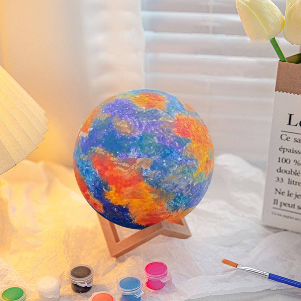 Diy 3d Moon Night Light Paint Your Own Moon Lamp Kit Cadeau Pour Les Enfants - maplunelampefr