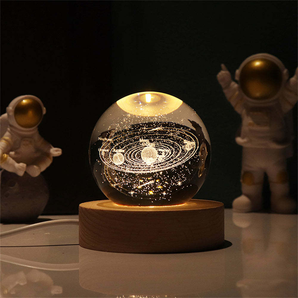 Veilleuse En Cristal De Galaxie Cosmique, Boule De Cristal De Lune, Globe En Verre, Cadeaux De Décoration Uniques Pour La Maison
