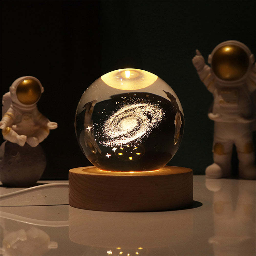 Veilleuse En Cristal De Galaxie Cosmique, Boule De Cristal De Lune, Globe En Verre, Cadeaux De Décoration Uniques Pour La Maison - MapLunelampeFr