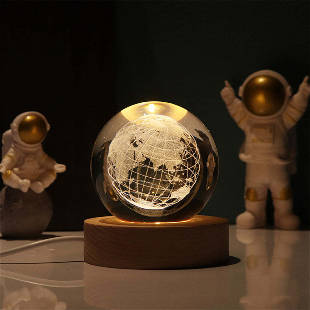 Veilleuse En Cristal De Galaxie Cosmique, Boule De Cristal De Lune, Globe En Verre, Cadeaux De Décoration Uniques Pour La Maison - MapLunelampeFr