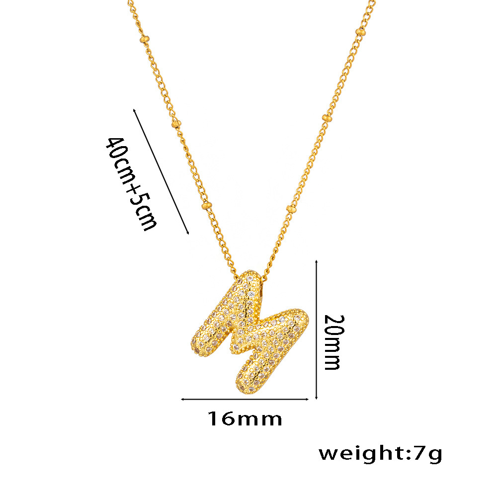 Collier Avec Initiale En Zircone Cubique Scintillante, Cadeau Pour La Saint-valentin (elle) - MapLunelampeFr