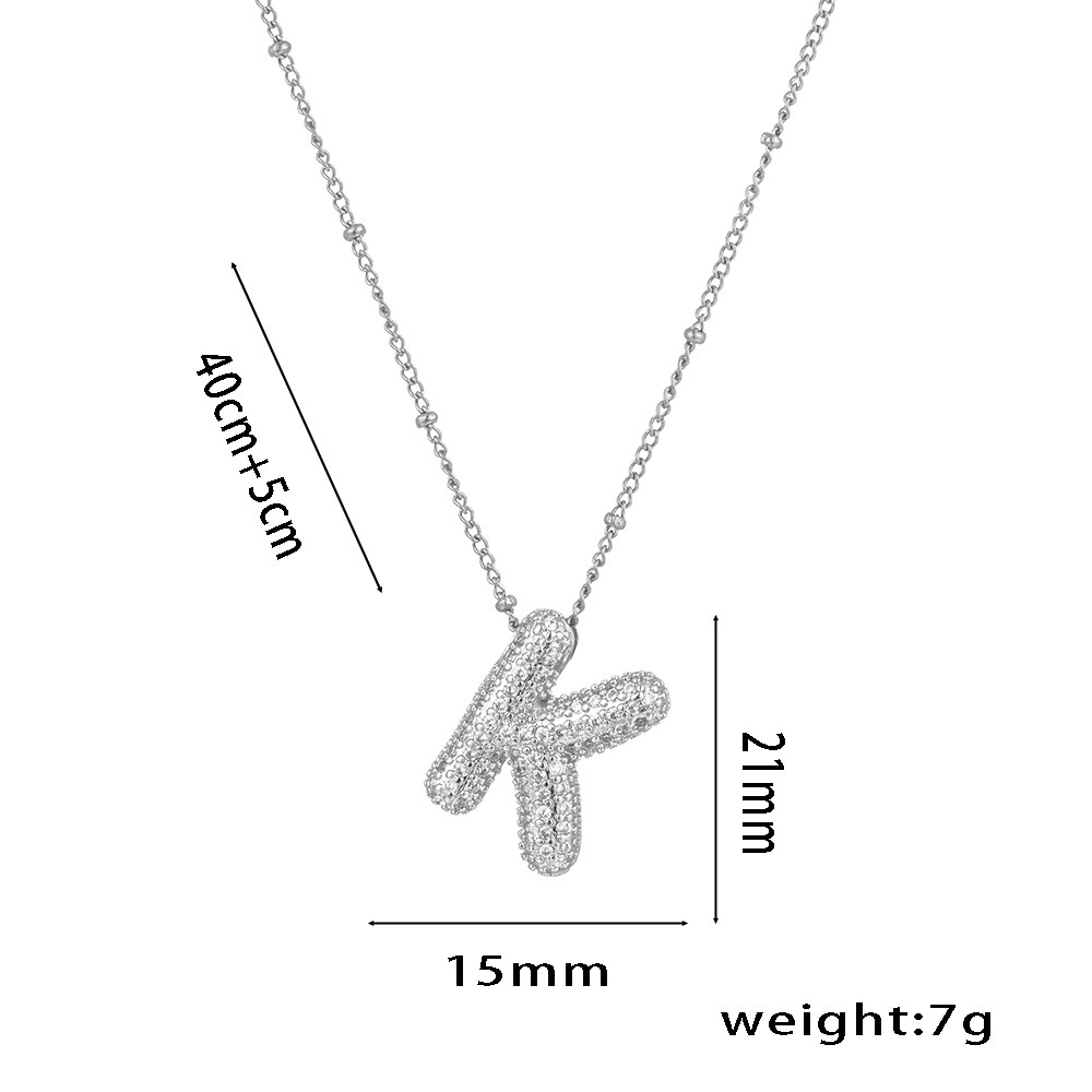 Collier Avec Initiale En Zircone Cubique Scintillante, Cadeau Pour La Saint-valentin (elle) - MapLunelampeFr