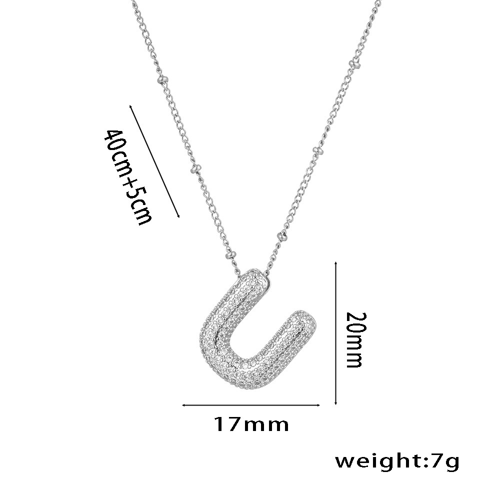 Collier Avec Initiale En Zircone Cubique Scintillante, Cadeau Pour La Saint-valentin (elle) - MapLunelampeFr