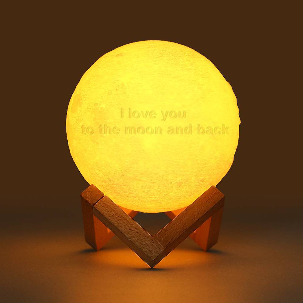 Lumière De Lune Gravée Magique, Cadeau Créatif Pour Un Ami - Touchez Trois Couleurs - MapLunelampeFr
