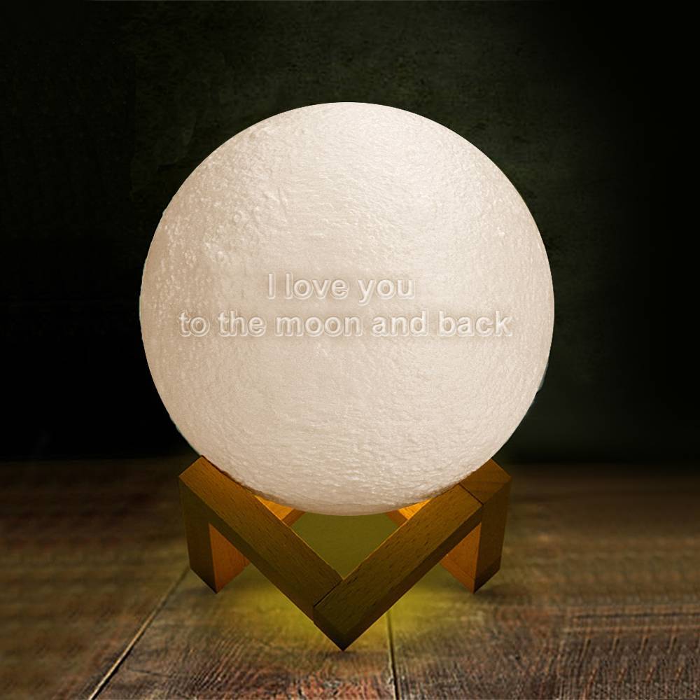 Lumière De Lune Gravée Magique, Cadeau Créatif Pour Un Ami - Touchez Trois Couleurs - MapLunelampeFr