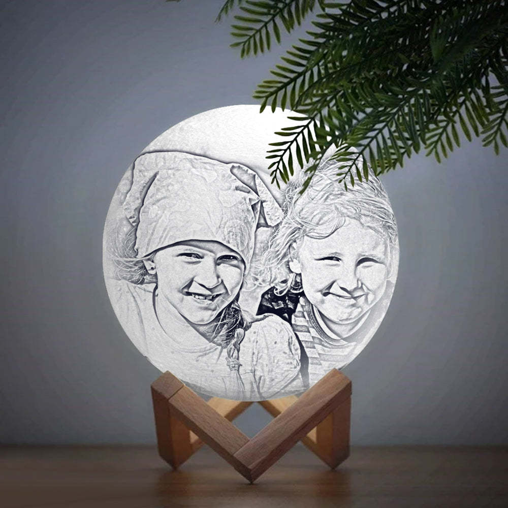 Lampe Jupiter Personnalisée Créative Impression 3D Cadeau Personnalisé pour Ami - Appuyer Deux Couleurs (10-20 cm) Blanche