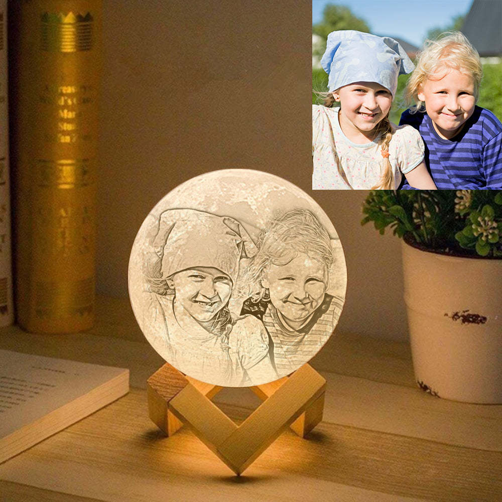 Lampe Jupiter Personnalisée Créative Impression 3D Cadeau Personnalisé pour Ami - Appuyer Deux Couleurs (10-20 cm) Blanche