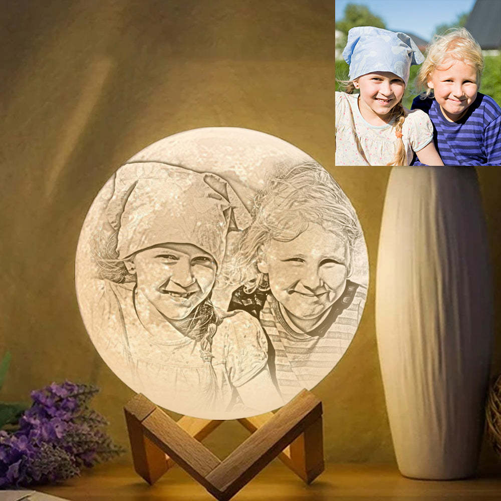 Lampe Jupiter Personnalisée Créative Impression 3D Cadeau Personnalisé pour Ami - Appuyer Deux Couleurs (10-20 cm) Blanche