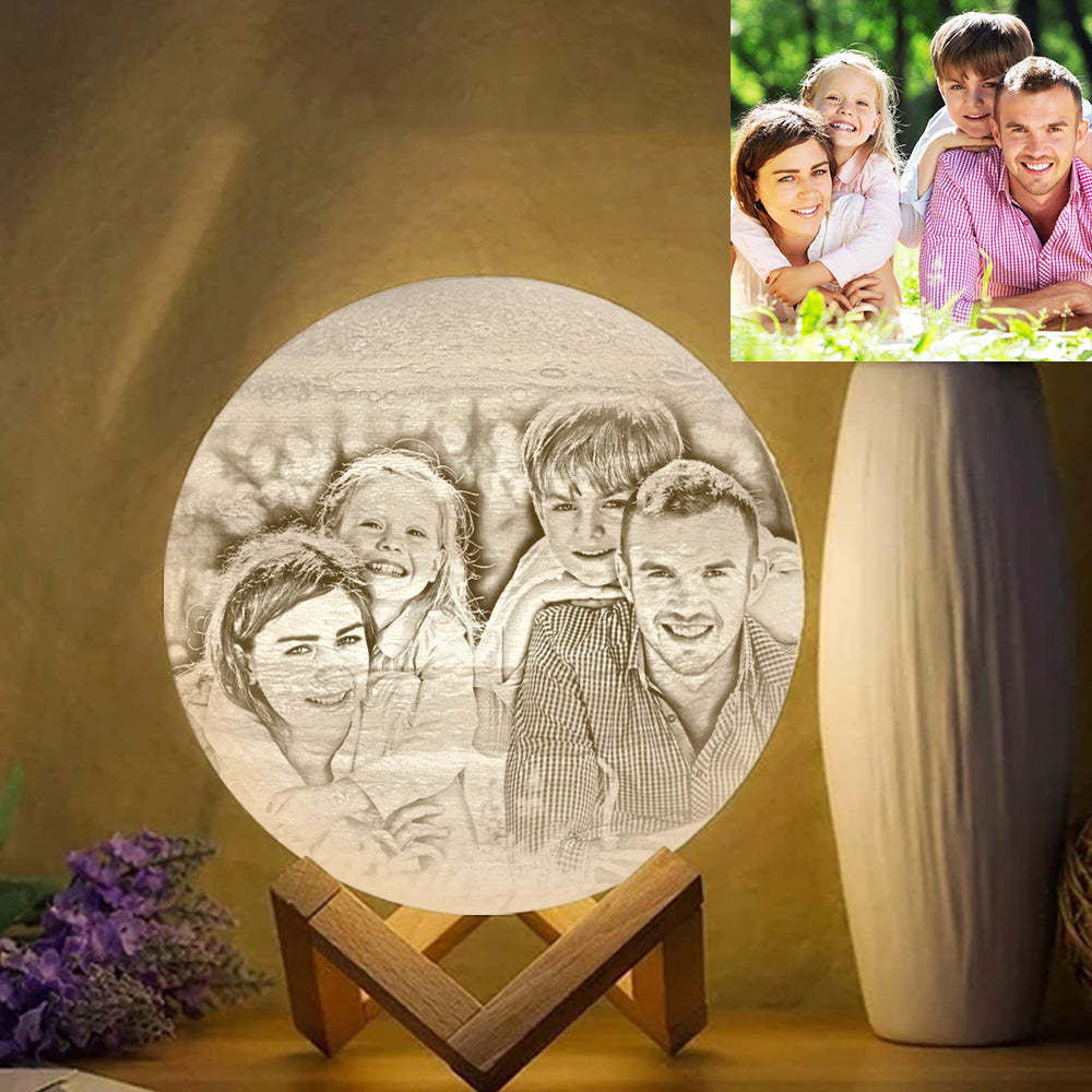 Vente de Fête des Pères Cadeaux de Fête des Pères Lampe Jupiter Personnalisée Créative Impression 3D Cadeau Personnalisé pour la Famille - Toucher Deux couleurs (10-20 cm)