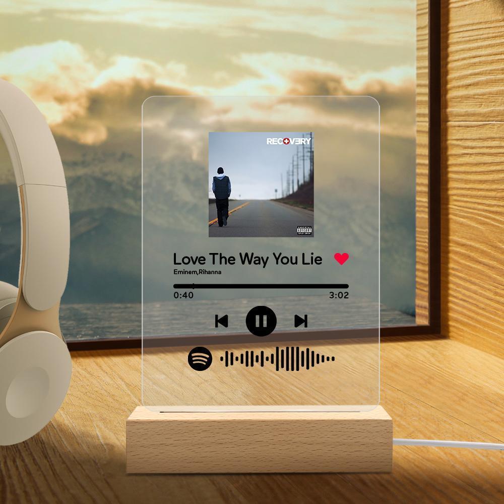 Spotify Glass - Veilleuse à plaque de musique Spotify Code personnalisée (15cm x 19.5cm)