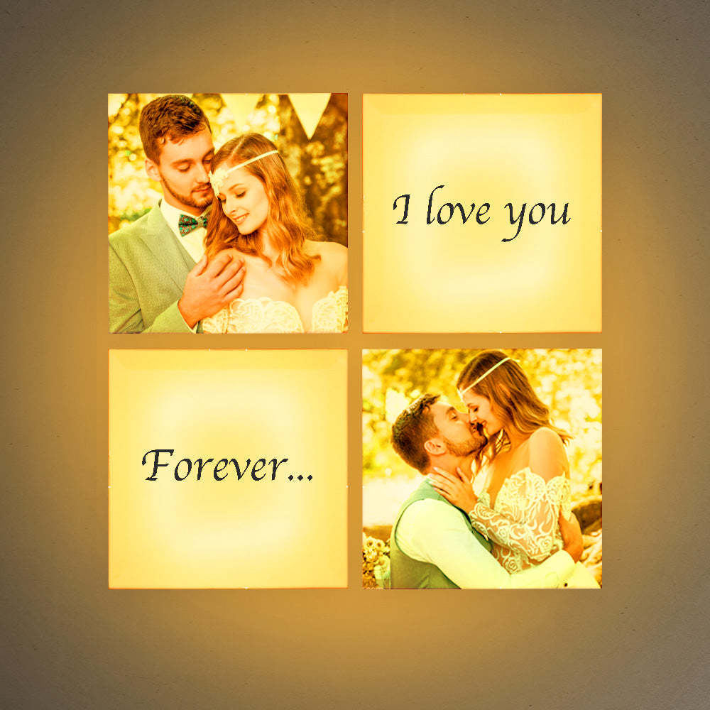 Veilleuse En Acrylique Avec Photo Personnalisée, Lampe Gravée, Décoration De Chambre, Cadeaux Pour Couples - maplunelampefr
