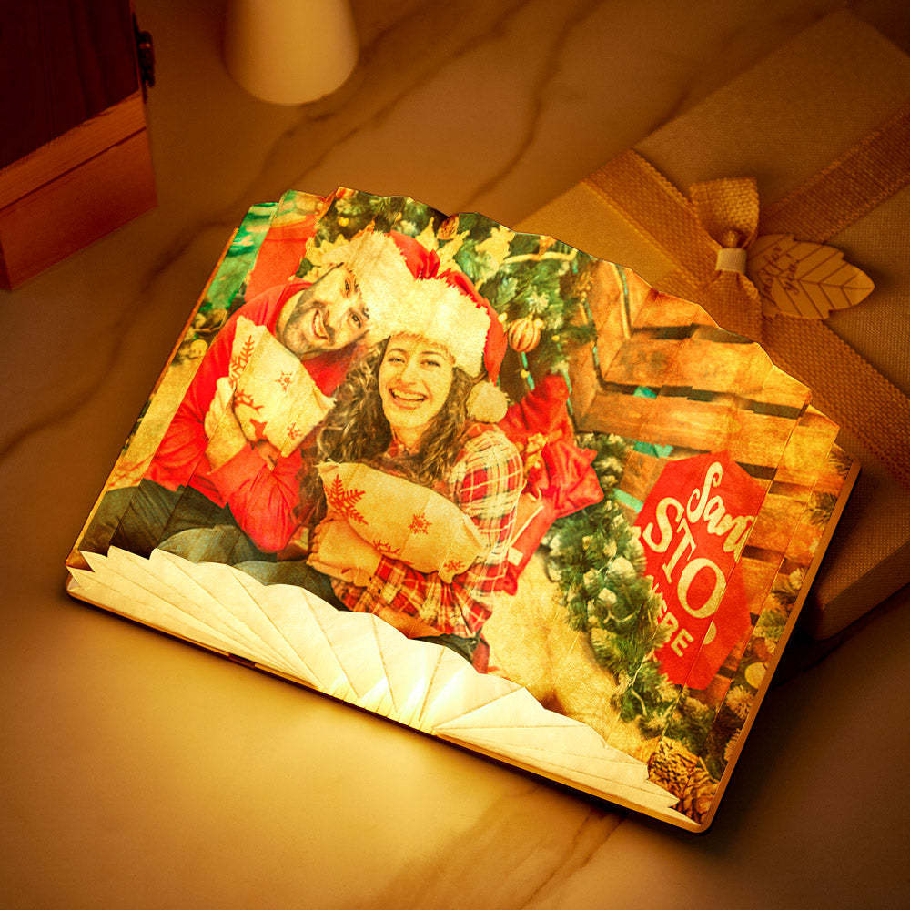 Custom Photo Book Lamp Christmas Gifts Personalized Home Decor - maplunelampefr