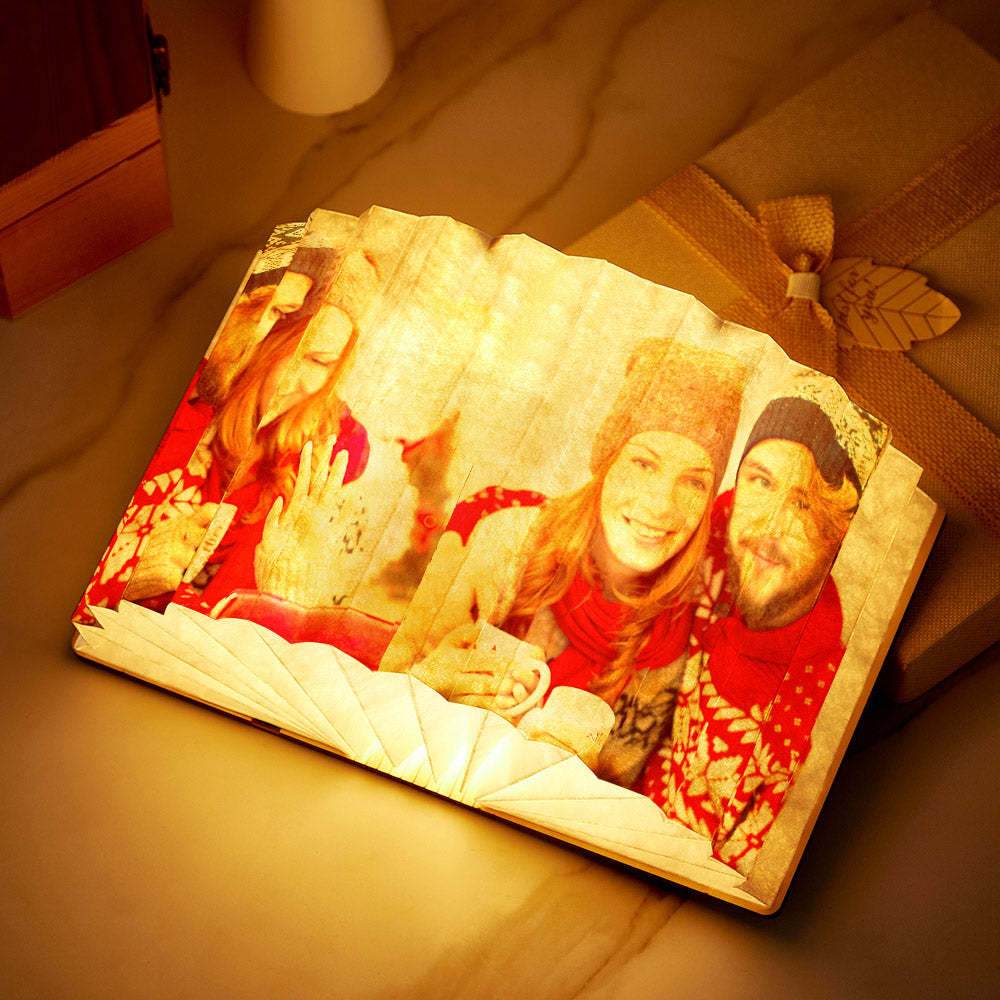 Custom Photo Book Lamp Christmas Gifts Personalized Home Decor - maplunelampefr