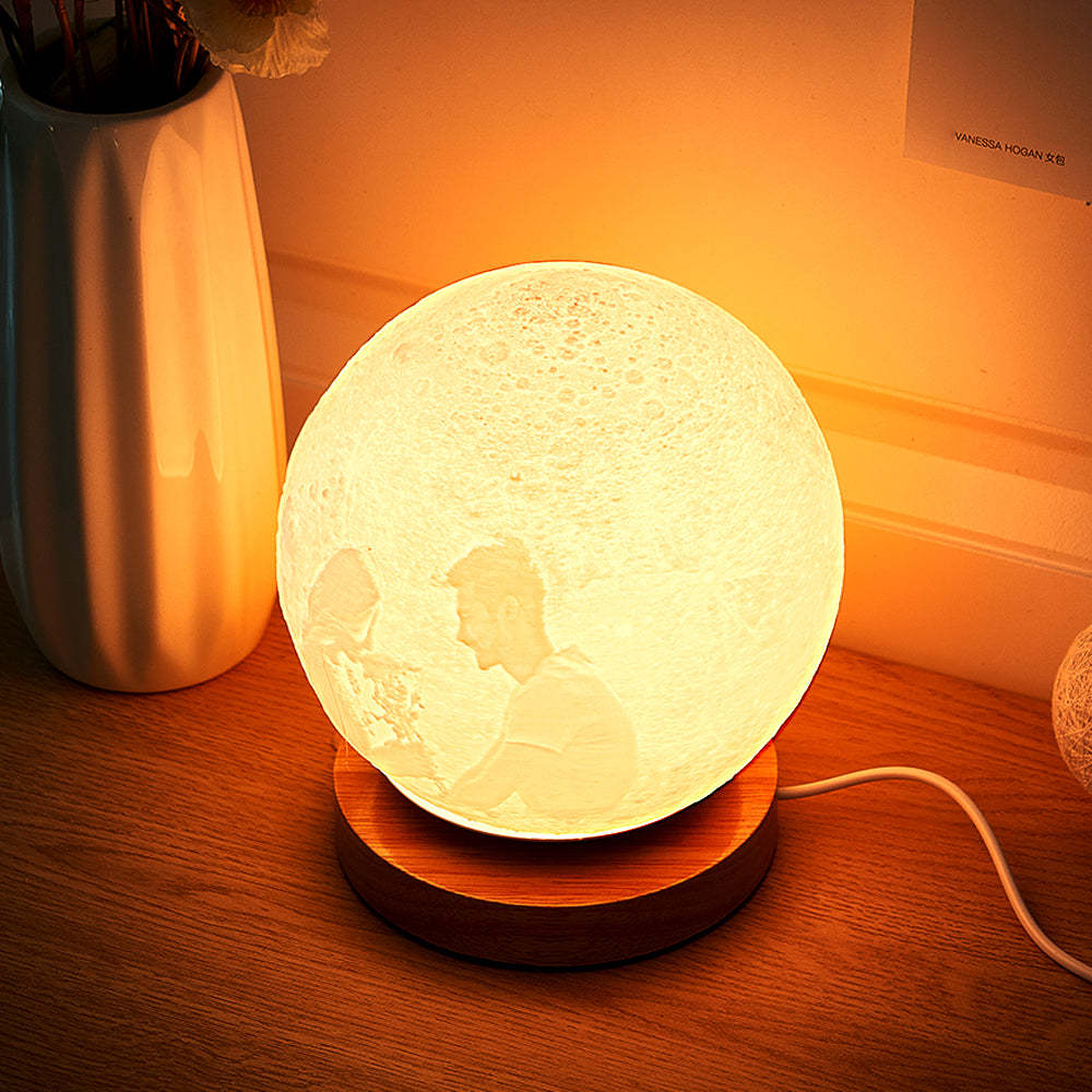 Personalized Photo Moon Table Lamp Colorful 3D Night  Light For Bedroom - maplunelampefr