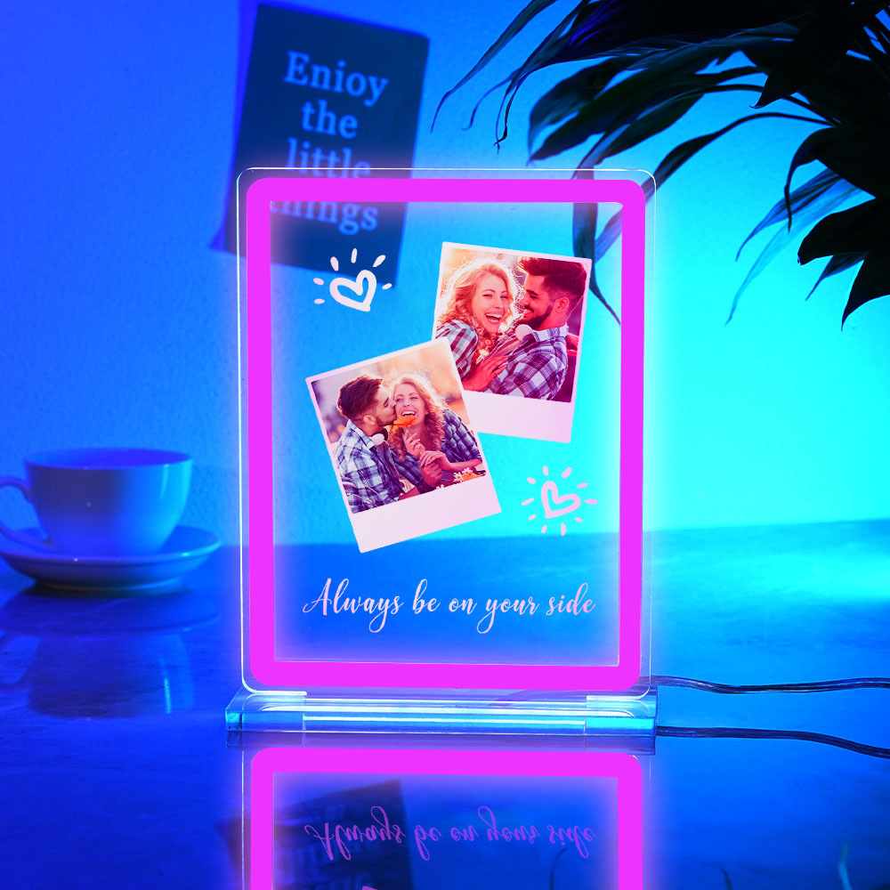 Polaroid Personnalisé Photo Design Néon Veilleuse Coloré Plaque Acrylique Lampe Cadeaux Pour Les Couples - maplunelampefr