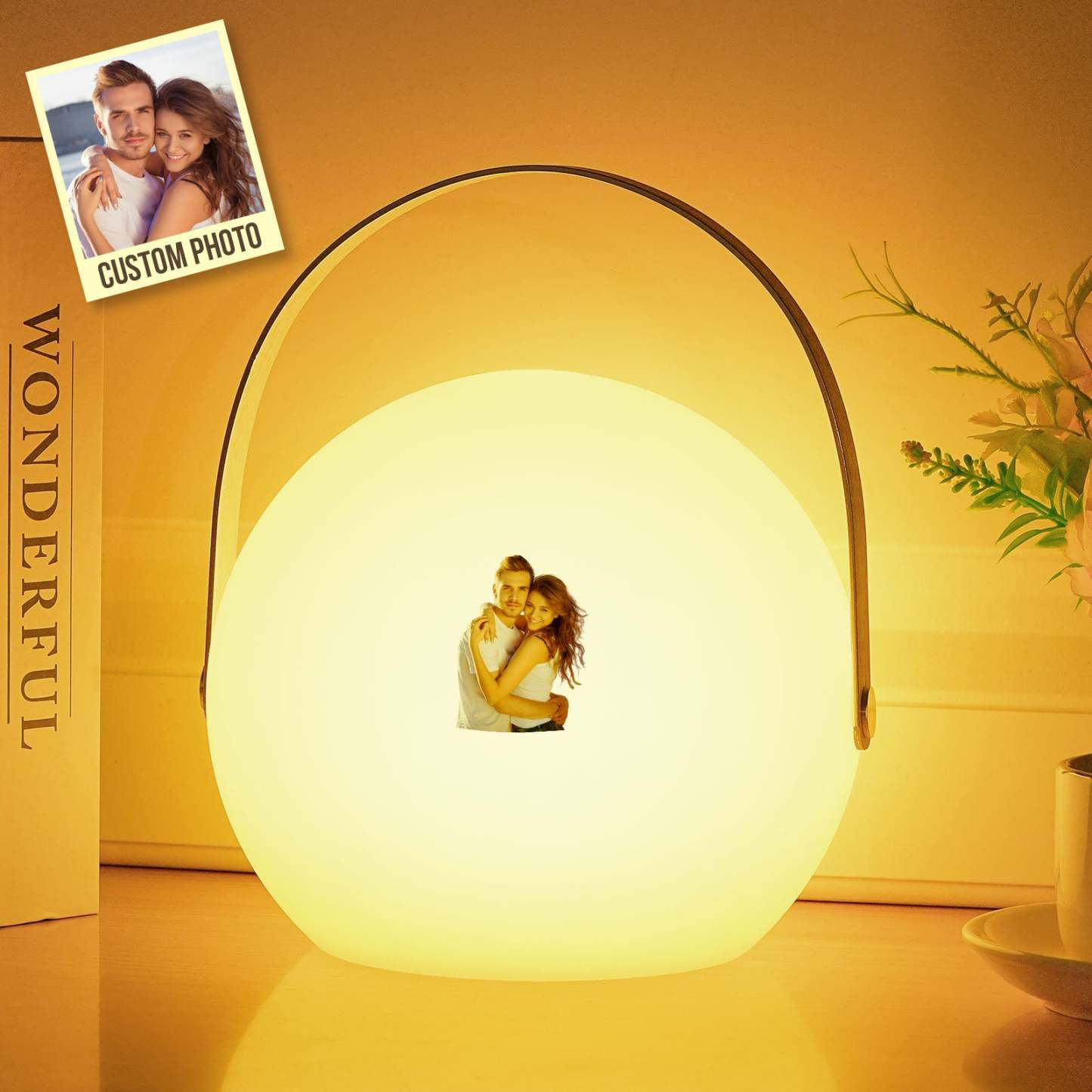 Lampe Led Photo Personnalisée Veilleuse Ronde Colorée À Main - MapLunelampeFr