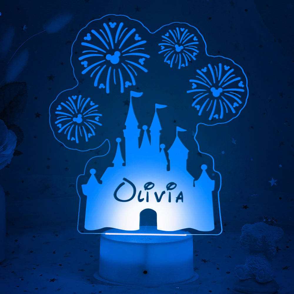 Veilleuse Led Personnalisée Bébé Cadeau Décor De Crèche Personnalisé Princesse Château Veilleuse - maplunelampefr