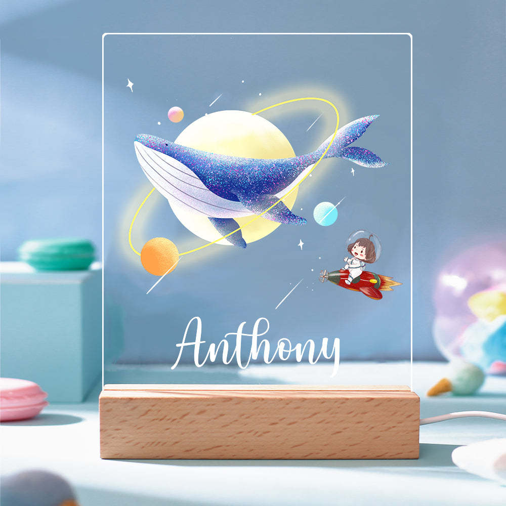 Nuit Personnalisée Led Lampe Baleine Enfants Chambre Décor Veilleuses Pour Bébés - maplunelampefr