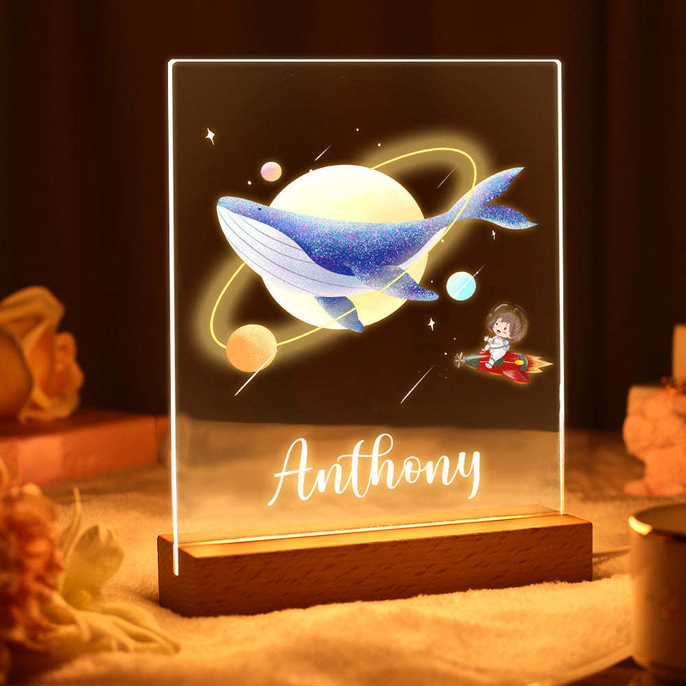 Nuit Personnalisée Led Lampe Baleine Enfants Chambre Décor Veilleuses Pour Bébés - maplunelampefr