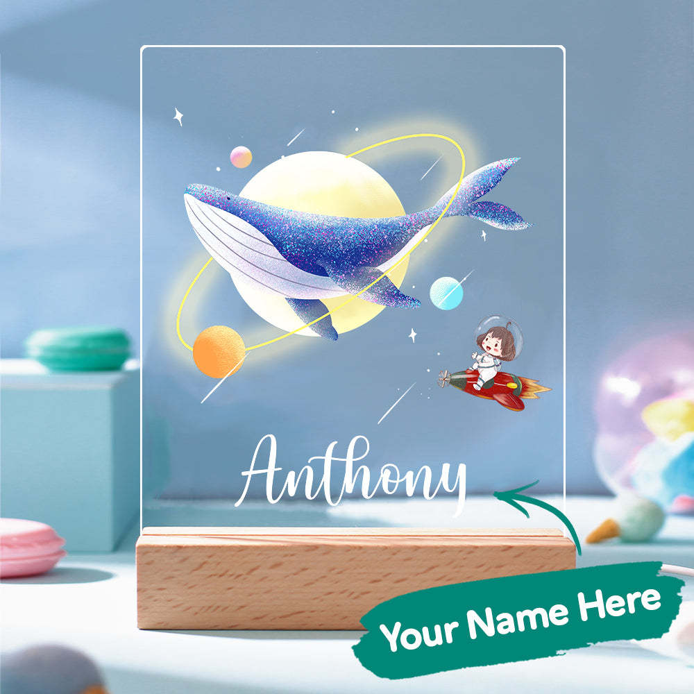 Nuit Personnalisée Led Lampe Baleine Enfants Chambre Décor Veilleuses Pour Bébés - maplunelampefr