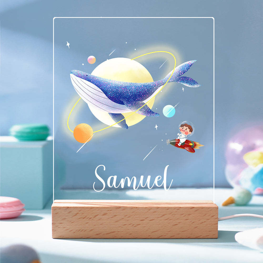 Nuit Personnalisée Led Lampe Baleine Enfants Chambre Décor Veilleuses Pour Garçons - maplunelampefr
