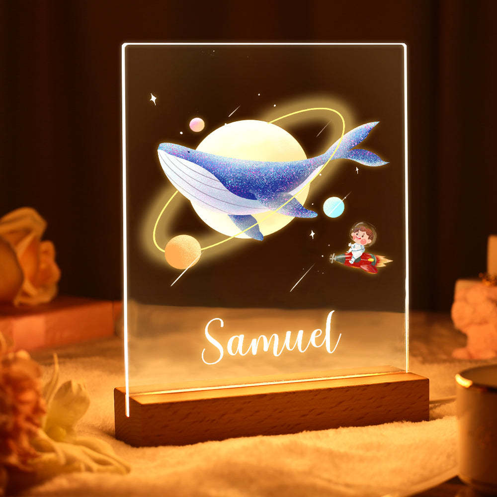 Nuit Personnalisée Led Lampe Baleine Enfants Chambre Décor Veilleuses Pour Garçons - maplunelampefr