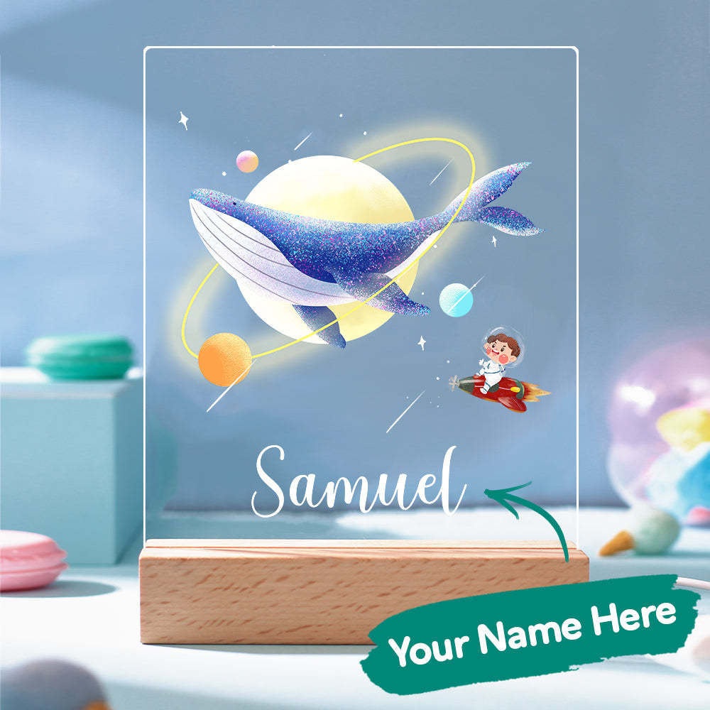 Nuit Personnalisée Led Lampe Baleine Enfants Chambre Décor Veilleuses Pour Garçons - maplunelampefr