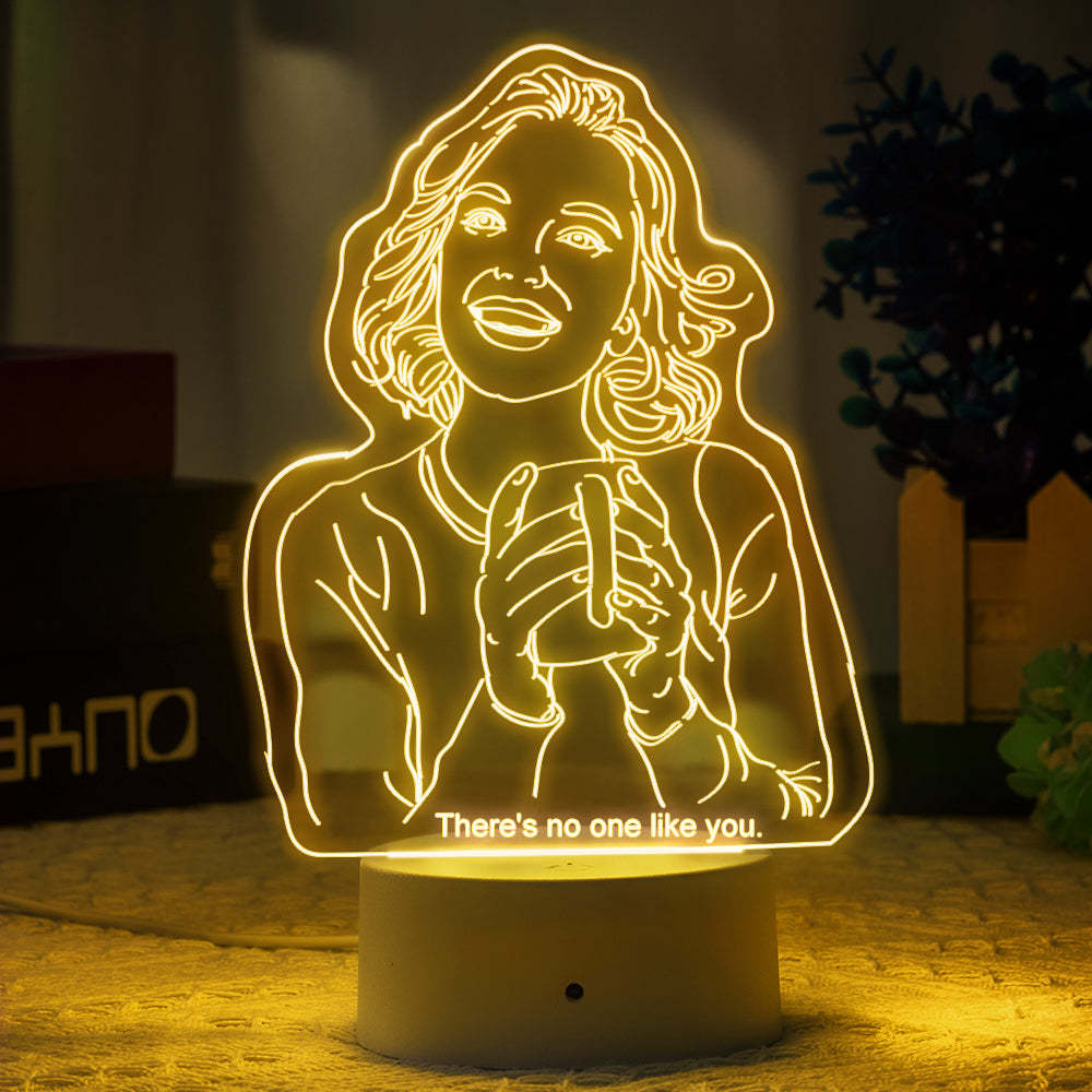 Lampe Photo Lumière LED Portrait Gravé Veilleuse