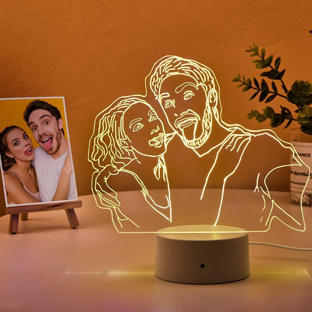 Lampe Photo Led 3d Personnalisée Pour Chambre Cadeau Personnalisé Pour Amoureux