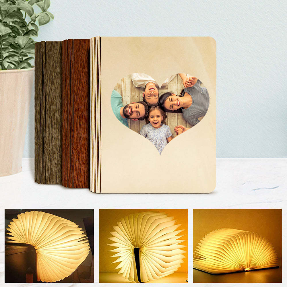 Lampe De Livre En Bois Personnalisée Personnalisée 5 Couleurs Lampe De Livre Magnétique Pliante Cadeau De Veilleuse De Bureau - maplunelampefr