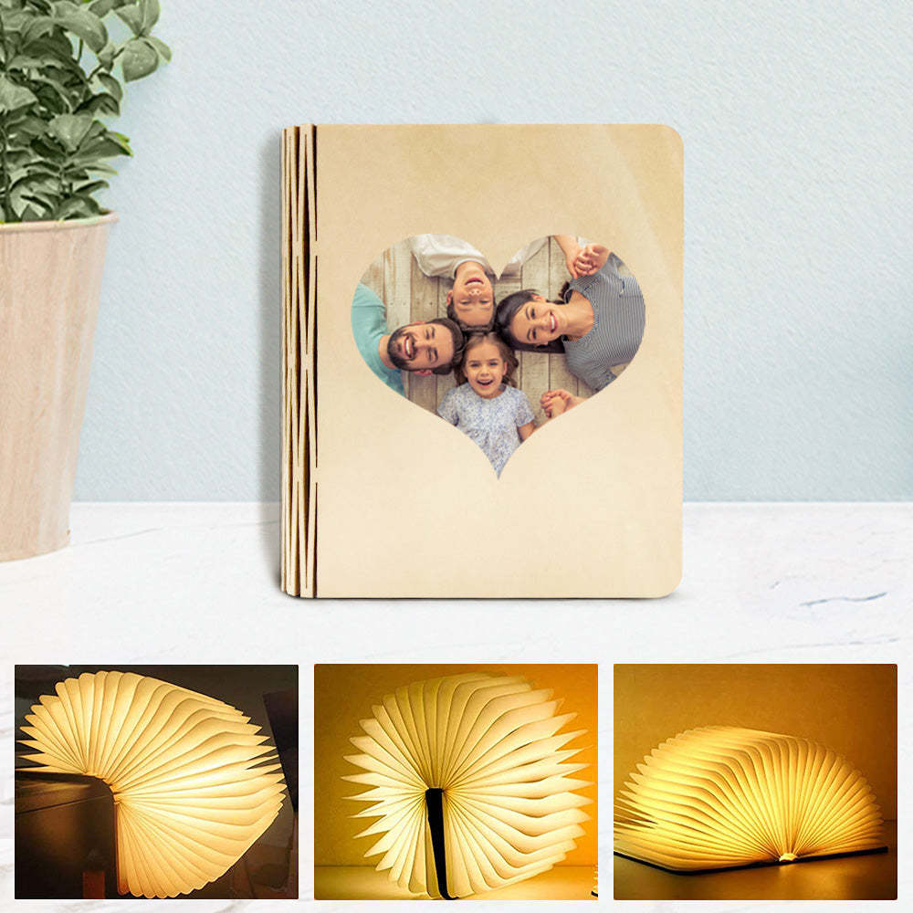 Lampe De Livre En Bois Personnalisée Personnalisée 5 Couleurs Lampe De Livre Magnétique Pliante Cadeau De Veilleuse De Bureau - maplunelampefr