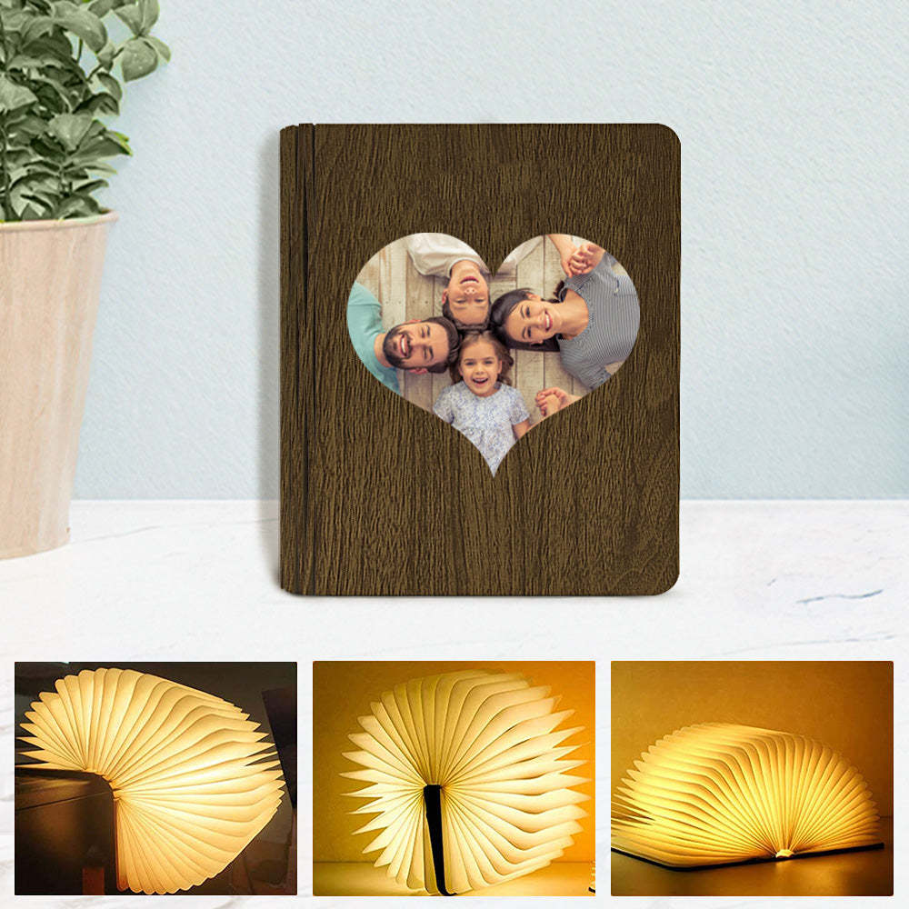 Lampe De Livre En Bois Personnalisée Personnalisée 5 Couleurs Lampe De Livre Magnétique Pliante Cadeau De Veilleuse De Bureau - maplunelampefr