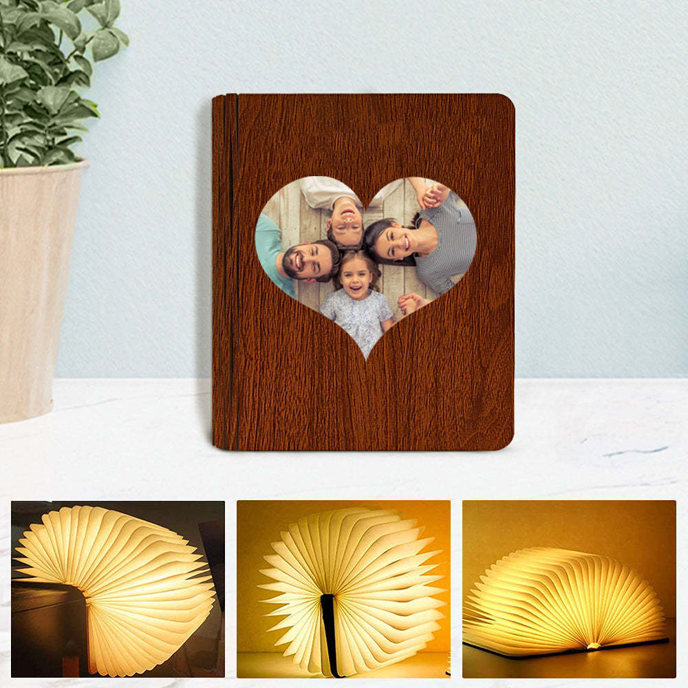 Lampe De Livre En Bois Personnalisée Personnalisée 5 Couleurs Lampe De Livre Magnétique Pliante Cadeau De Veilleuse De Bureau - maplunelampefr