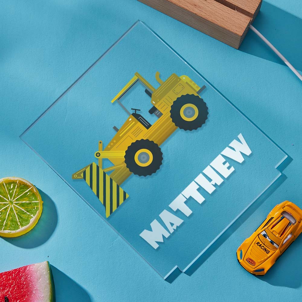 Nom Personnalisé Enfants Veilleuse Camions Construction Outils Pépinière Lampe Personnalisé Bébé Cadeau - maplunelampefr