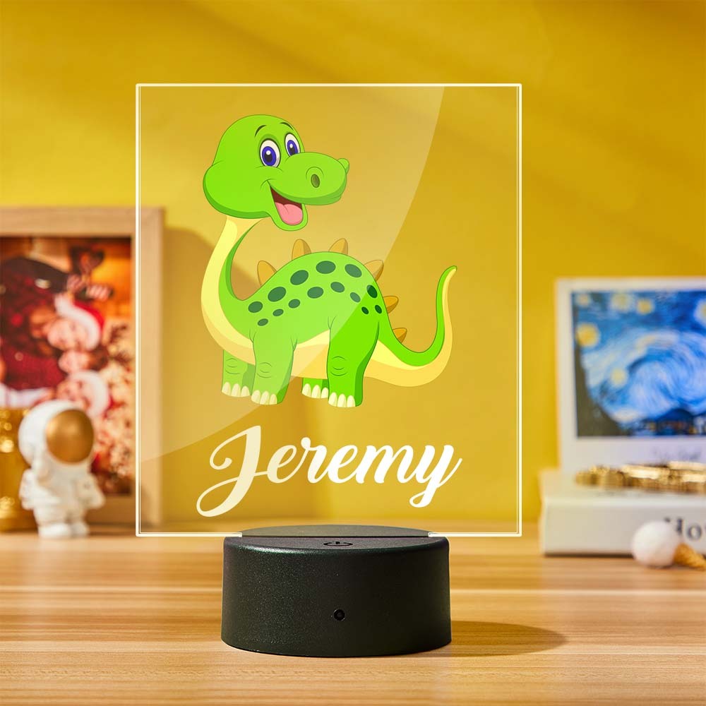 Veilleuse Dinosaure Personnalisée Cadeau D'anniversaire Lampe De Chevet Multicolore Pour Enfants Lampe De Bureau Cadeau Personnalisé - maplunelampefr