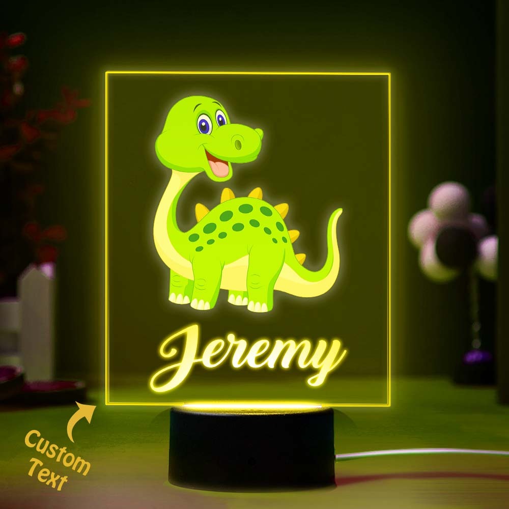 Veilleuse Dinosaure Personnalisée Cadeau D'anniversaire Lampe De Chevet Multicolore Pour Enfants Lampe De Bureau Cadeau Personnalisé - maplunelampefr