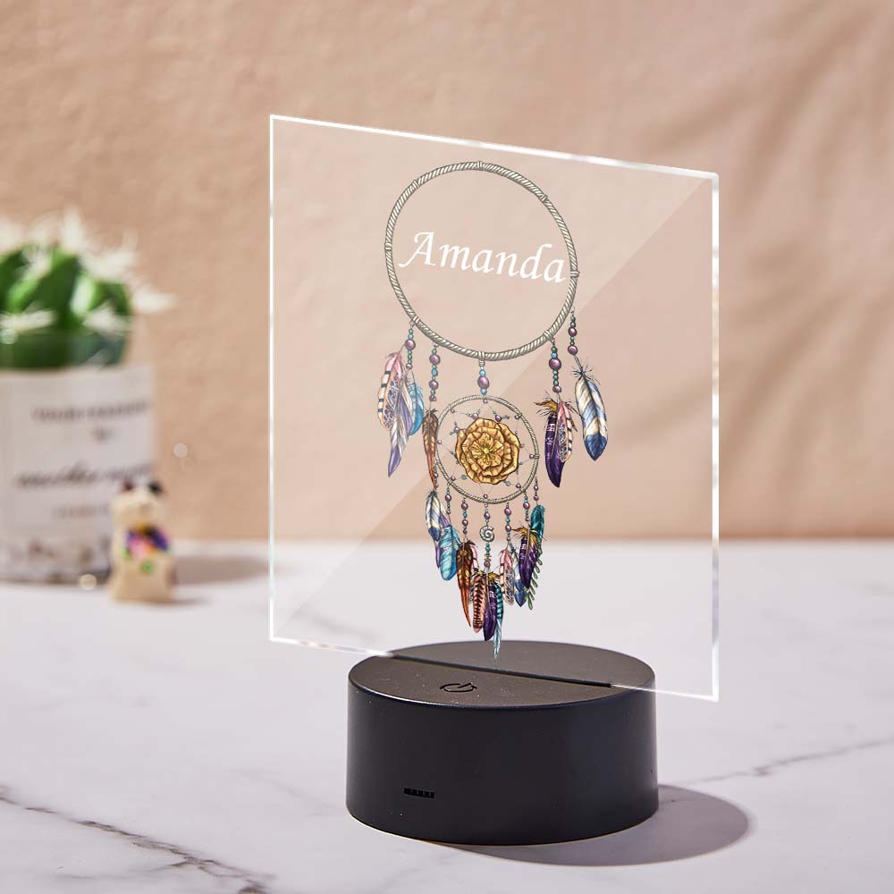 Cadeaux Bébé Fille Personnalisés Dream Catcher Veilleuse Pour Chambre - maplunelampefr