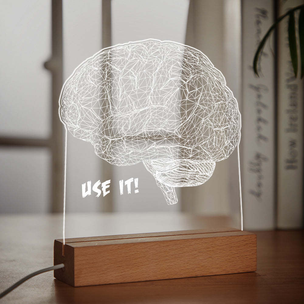 Nom Personnalisé Acrylique Veilleuse Lampe Personnalisée Cerveau Utilisez-le Cadeau De Lampe De Bureau Pour Enfants Adultes - maplunelampefr