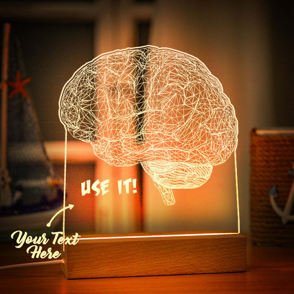 Nom Personnalisé Acrylique Veilleuse Lampe Personnalisée Cerveau Utilisez-le Cadeau De Lampe De Bureau Pour Enfants Adultes - maplunelampefr