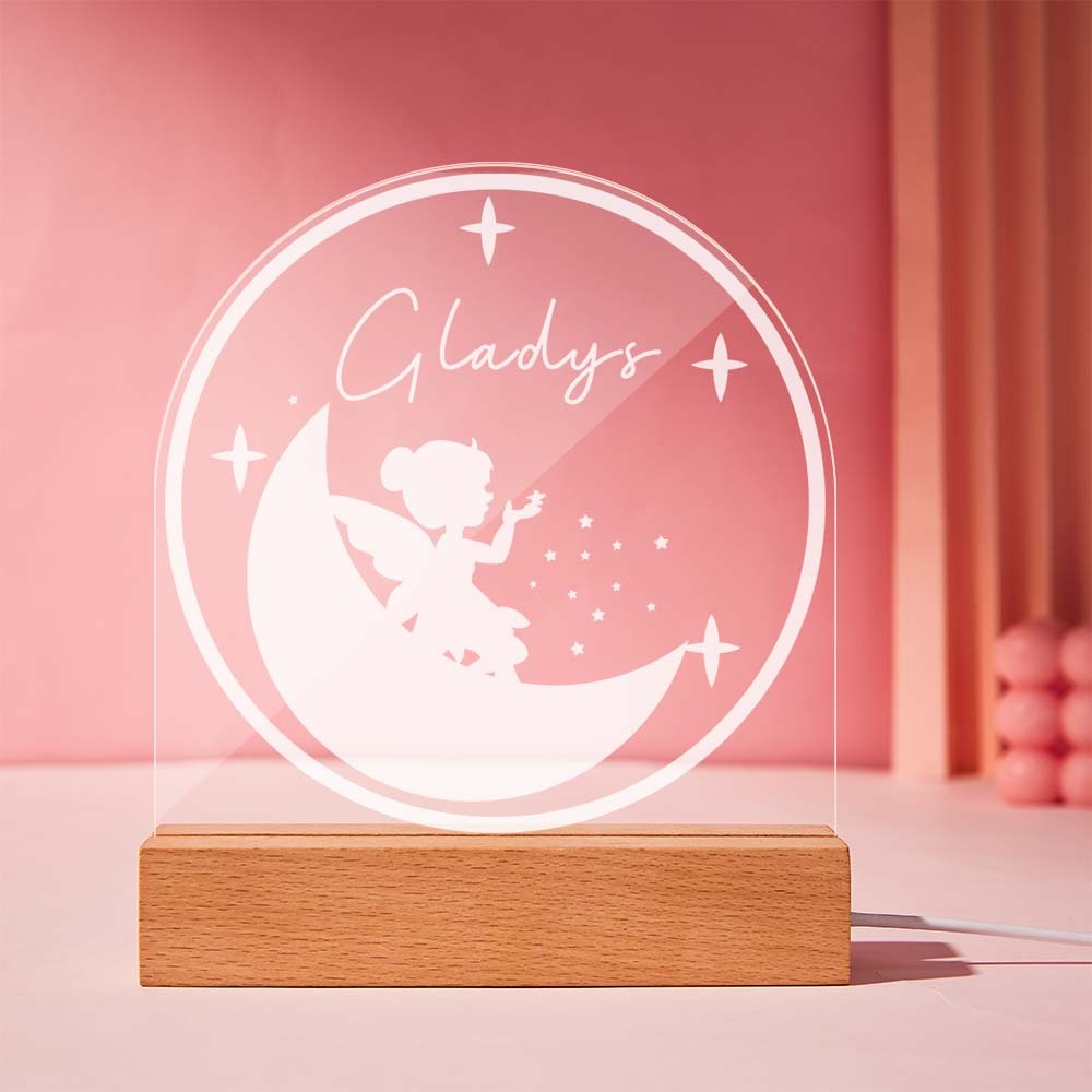 Nom Personnalisé Acrylique Veilleuse Personnalisé Lampe Fée Lampe De Bureau Cadeau Pour Enfants Adulte - maplunelampefr